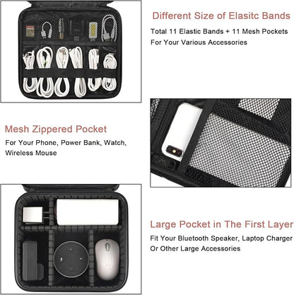 MATEIN Cord Organizer Box with Adjustable Divider, DJ Gear Bag | DJ Cable File - Image 2