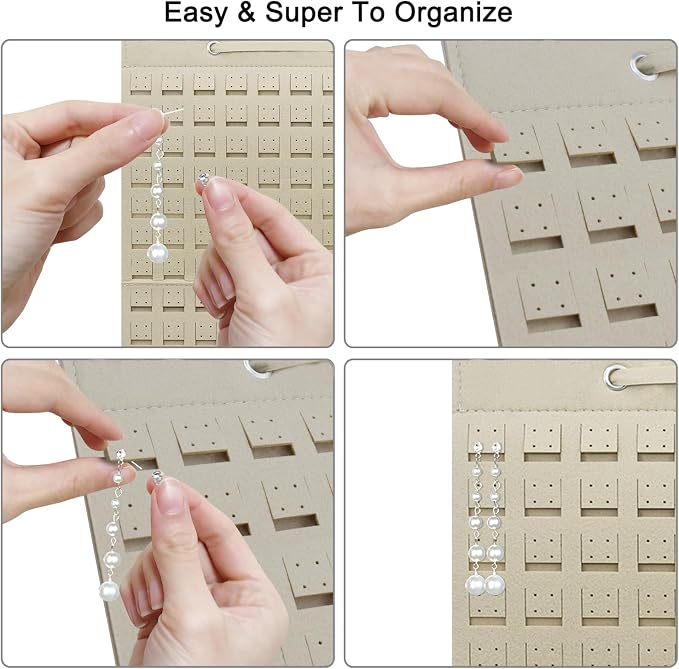 Earrings Organizer, Hanging Earring Holder Holds Up to 300 Pairs, Stud Earring - Image 4