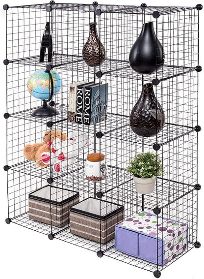 Tangkula Metal Wire Cube Storage, 12-Cube Stackable Free Standing Cubby Storage by TANGKULA