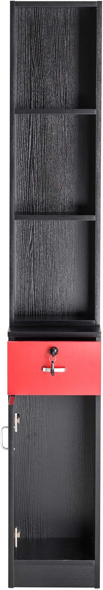 BarberPub Locking Wall Mount Hair Styling Barber Station Drawer Storage Beauty - Image 4