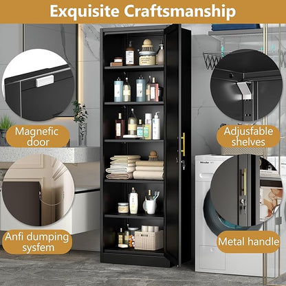 Tall Narrow Slim Metal Storage Cabinet - Image 3
