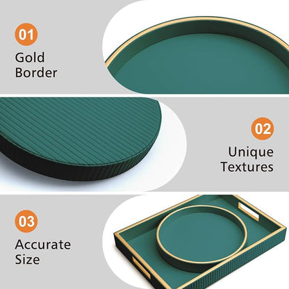SANZIE Leather Tray Desktop Storage Organizer Premium Serving Tray Decorative - Image 3
