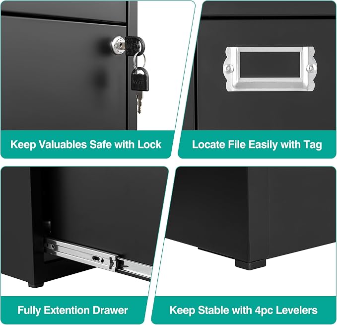 SISESOL 2 Drawer File Cabinet - Image 5