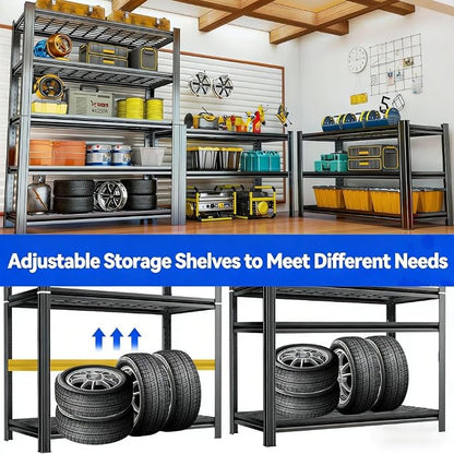 5 Tier Wire Garage Shelving Heavy Duty Storage Shelving 73" H x 36" W x 16" D - Image 4
