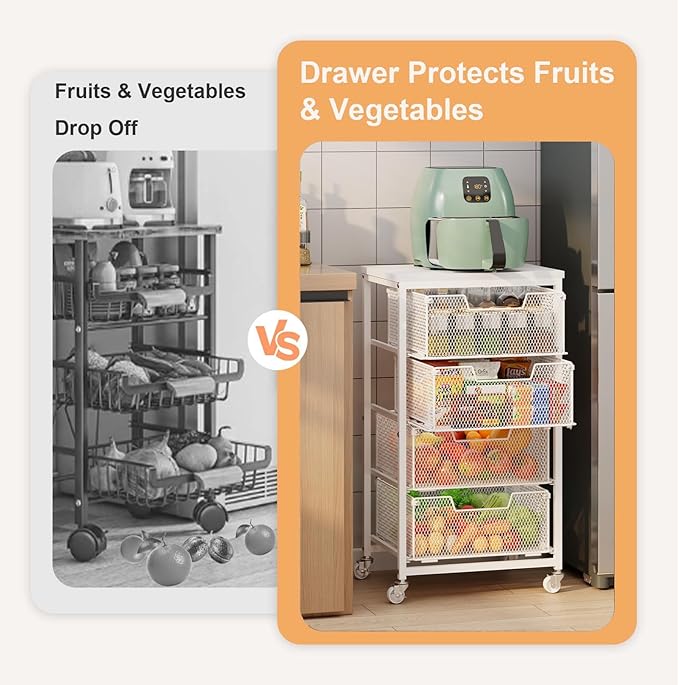 4-Tier Kitchen Storage Cart - Image 6