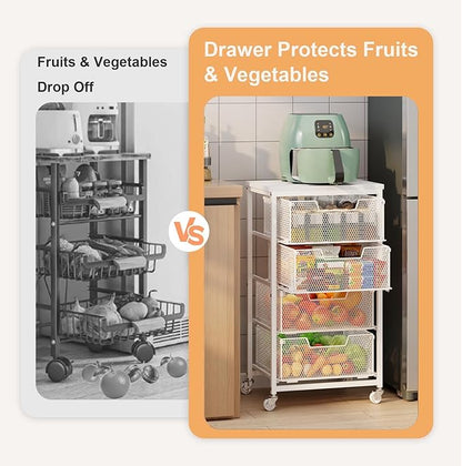 4-Tier Kitchen Storage Cart - Image 6