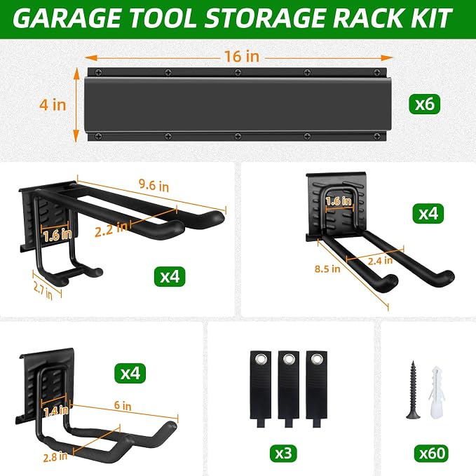 PIYILO Garage Wall Organizer, 96 in Garden Tool Organizer - Image 4