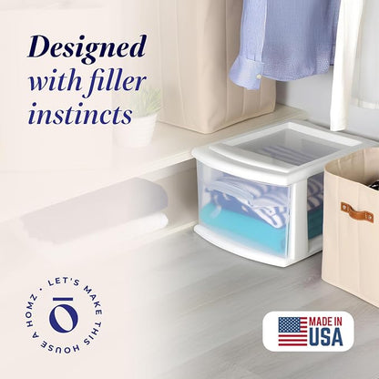 HOMZ 1 Drawer Storage Cart, Medium Plastic Container, 2 Pack | 14.25" Wide - Image 4