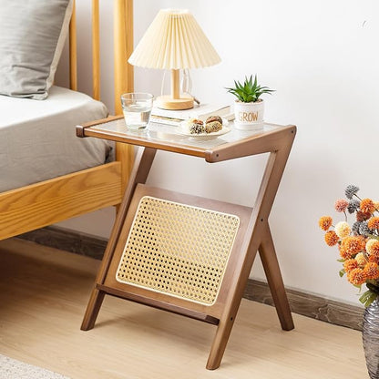 GOFLAME Rattan Side Table, Z-Shaped End Table - Image 8