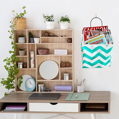 Wall-Hanging Storage Bags, Desktop Organizer Basket Cotton Linen Hanging - Image 7