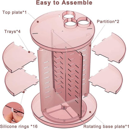 Rotating Makeup Organizer, DIY 8 Adjustable Layers 360 Spinning Skincare - Image 6