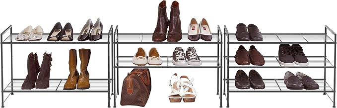 Simple Houseware 3-Tier Stackable Shoes Rack Storage Shelf - Image 4
