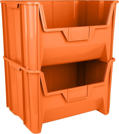 Hudson Exchange 20" x 15" x 12.5" Plastic Giant Stackable Hopper Bin Container - Image 3