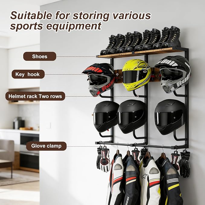 6-in-1 Motorcycle Helmet Rack - Image 4