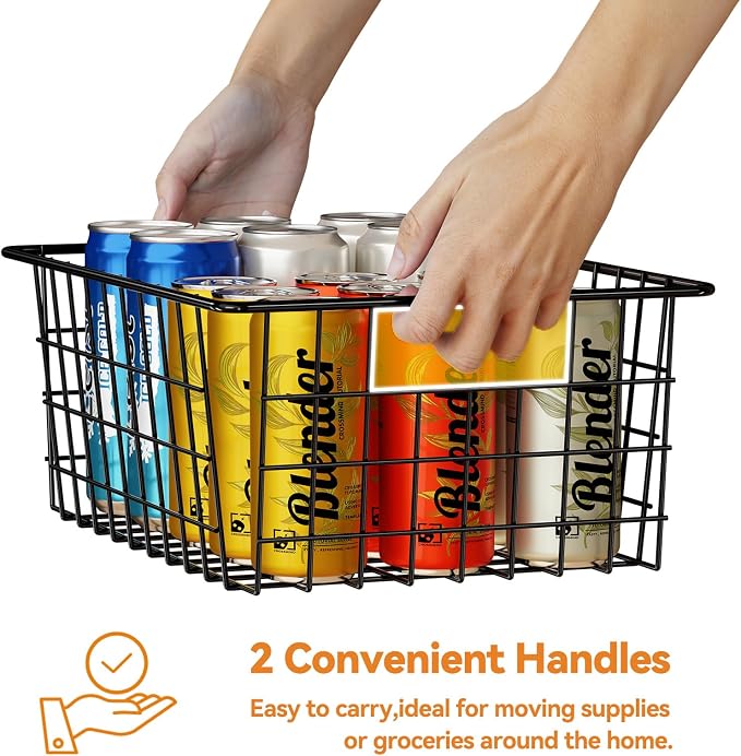 6 Pack Metal Wire Baskets, 15.4" x 11.8" Large Storage Basket - Image 5