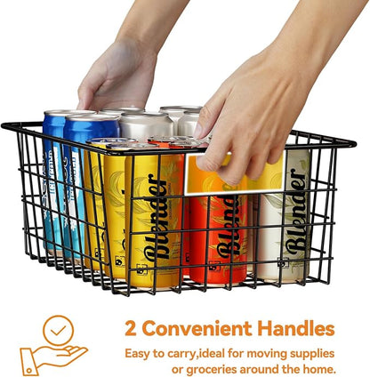 6 Pack Metal Wire Baskets, 15.4" x 11.8" Large Storage Basket - Image 5
