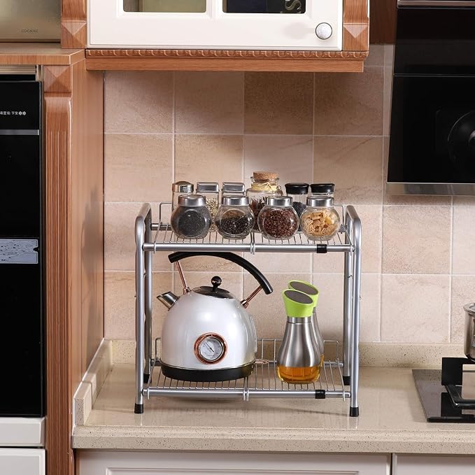 FlagShip 2 Tier Under Sink Organizers and Storage Rack Expandable Cabinet Shelf - Image 6