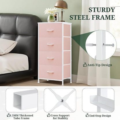 4 Drawers Dresser for Bedroom Fabric Storage Tower - Image 4