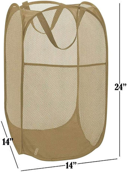 Larpur Popup Mesh Laundry Basket, Collapsible and Portable Clothes Washing - Image 2