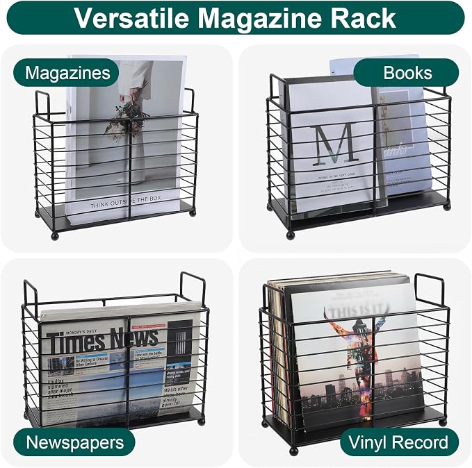 Metal Magazine Rack Floor, Wire Magazine Rack Storage Organizer - Image 7