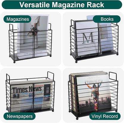 Metal Magazine Rack Floor, Wire Magazine Rack Storage Organizer - Image 7