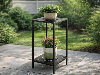 Party Zealot 2-Tier Tall Metal Square Plant Stand 31" Heavy-Duty Modern Flower - Image 8