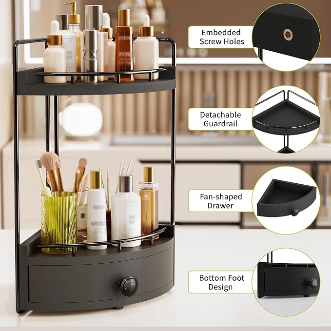 2-Tier Corner Bathroom Counter Organizer - Image 6