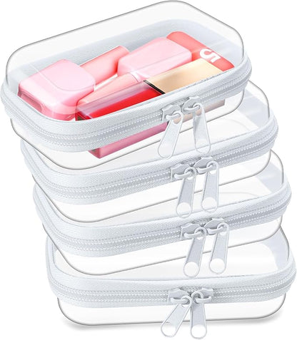 Hoolerry 4 Pcs Hard Clear Zipper Case Makeup Bags Plastic Pencil Pouch by Hoolerry