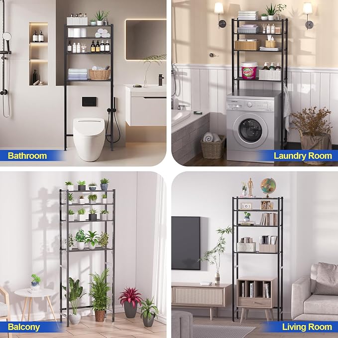 samstar 4 Tier Over The Toilet Storage Rack, Bathroom Organizer Shelves Cabinet - Image 6