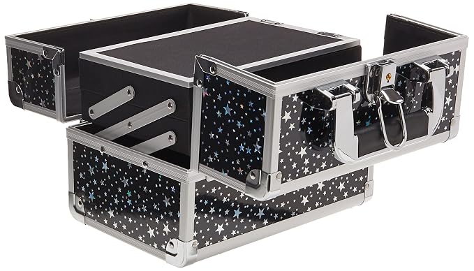 Joligrace Makeup Train Case Portable Cosmetic Box 2 Trays - Image 4