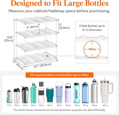 Lifewit Stackable Water Bottle Storage Organizer, Tumbler Cup Organizer - Image 2