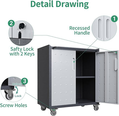 Metal Tool Cabinet, Garage Storage Cabinet System, Wall Cabinet & Locking - Image 5