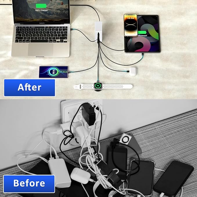 USB C Charger 200W USB C Charger Block, Upgraded GaN 7-Port Fast Charging - Image 6