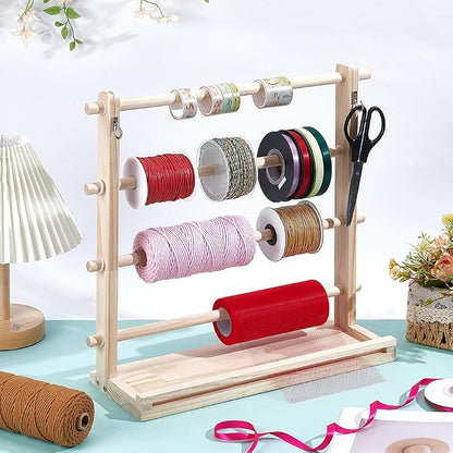 UNICRAFTALE Wooden Ribbon Organizer Spool Holder - Image 3