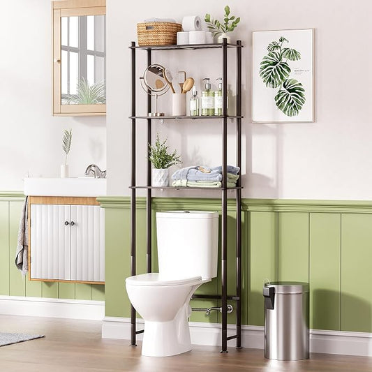AmazerBath Bamboo Over The Toilet Storage Shelf, 3-Tier Over Toilet Bathroom by AmazerBath