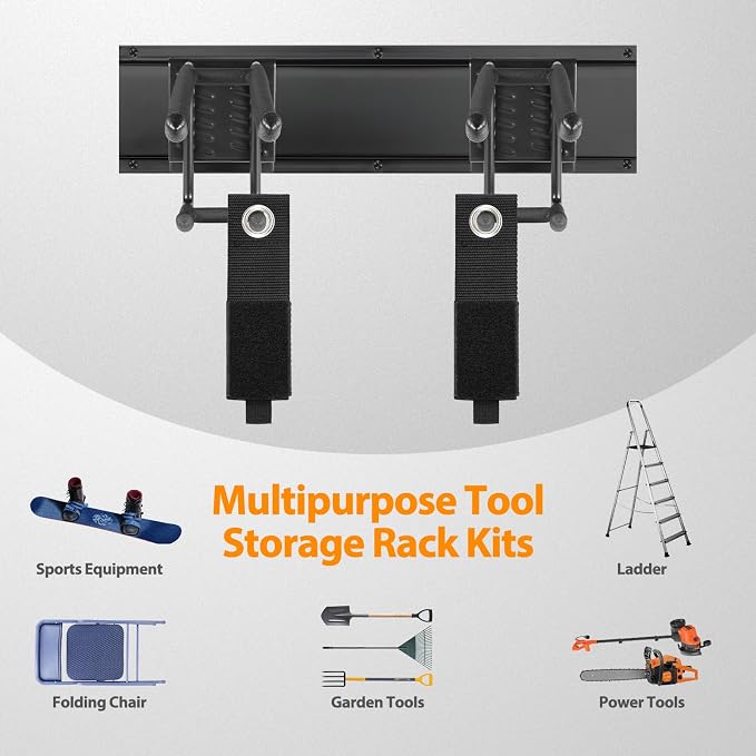 Garage Tool Organizer Wall Mount, 48 Inch Adjustable Garage Tool Storage Rack - Image 4