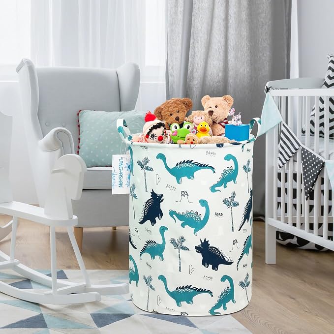 LANGYASHAN Laundry Basket Canvas Fabric Collapsible Organizer Basket - Image 7
