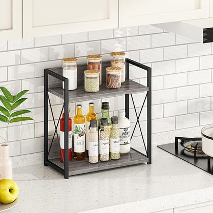 Giikin Coffee Bar Accessories, 2 Tier Spice Rack - Image 4