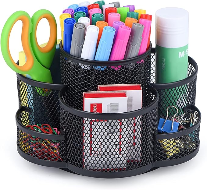 Topwey Pen Holder for Desk, 360 Rotating Pencil Holder, Cup Holder for Desk by Topwey