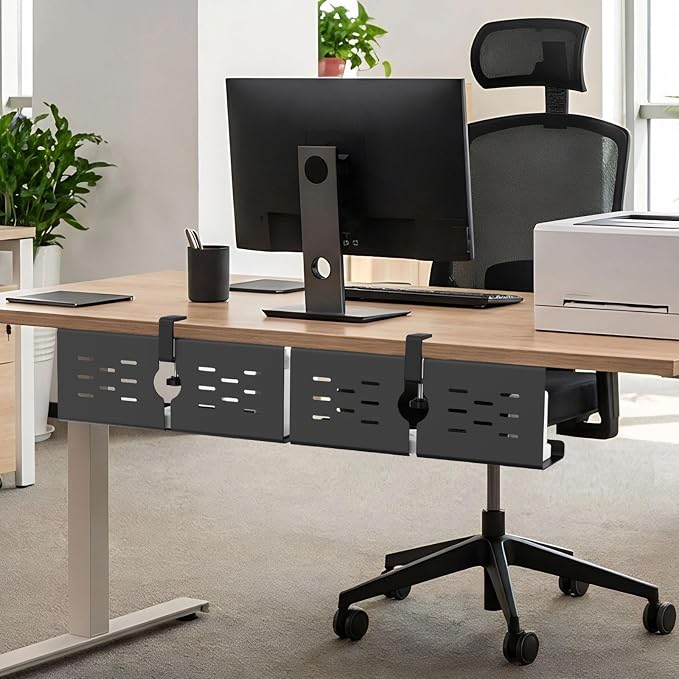 KEEGH 16" Under Desk Cable Management Tray, No Drill Clamp Mount, Desk Cord - Image 6