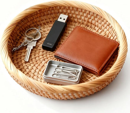 Handwoven Rattan Small Key Bowl by Socospace