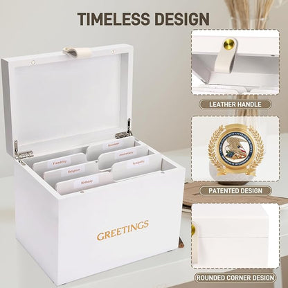 Large Bamboo Greeting Card Organizer Box - Image 5