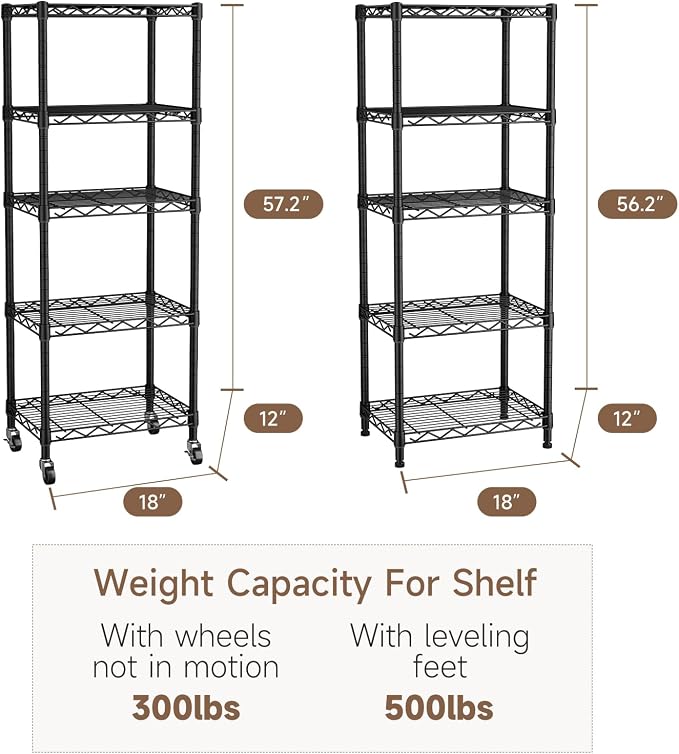 Golpart Small Shelves Storage Wire Metal Adjustable Shelf Unit - Image 3