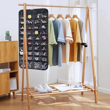 Cemueo Hanging Jewelry Organizer, Double Sided 80 Pocket Jewelry Chain Storage - Image 3