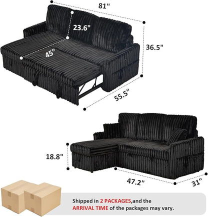 KCGKCG Sleeper Sofa Bed, 81” Pull Out Couch Bed - Image 3