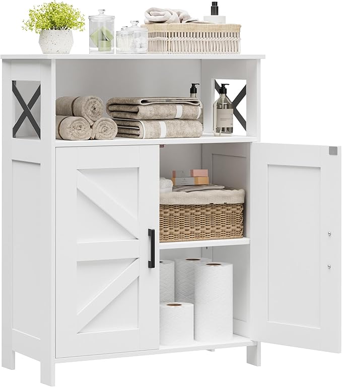 Homhedy Farmhouse Bathroom Storage Cabinet by Homhedy