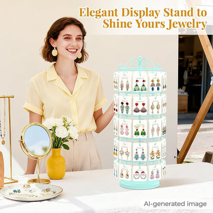 EsLuker.ly Earring Holder Organizer Rotating Display Tree Stand, Adjustable - Image 8