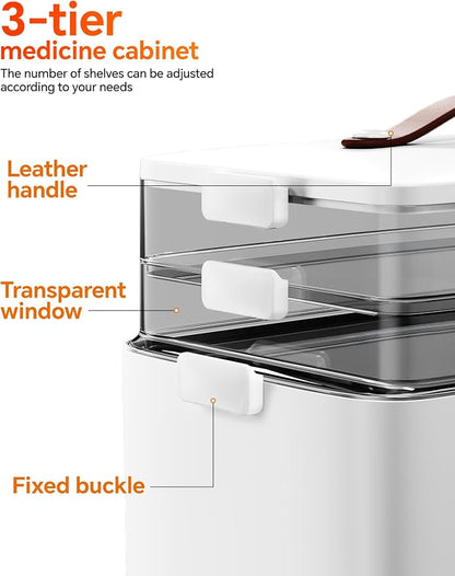 Medicine Organizer Box, 3-Tier | 3-tier medicine storage organizer - Image 4