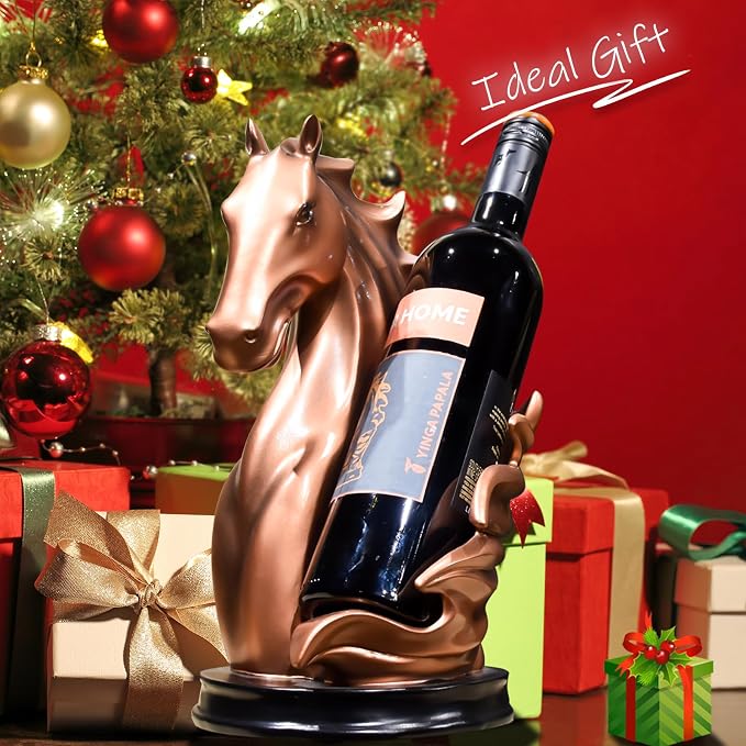 Wine Bottle Holder Wine Racks Tabletop Horse Statue as Home Kitchen Wine Cellar - Image 6
