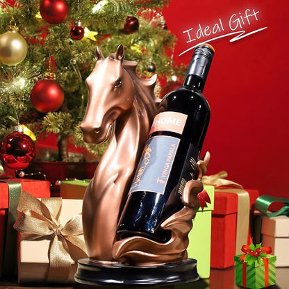 Wine Bottle Holder Wine Racks Tabletop Horse Statue as Home Kitchen Wine Cellar - Image 6